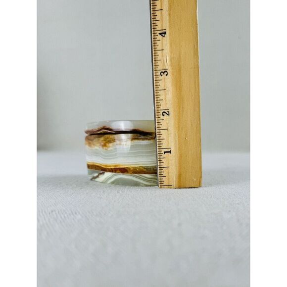 Heart Shape Green Brown‎ Onyx Trinket Jewelry Box - Picture 7 of 8